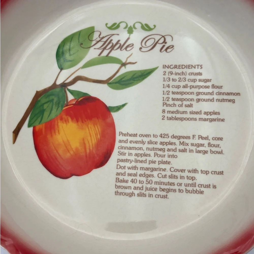 Red and Cream Apple Pie Recipe Dish
